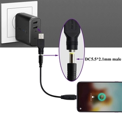 Đầu chuyển nguồn USB sang chân tròn DC 5.5x2.1mm - USB AM to 5.5x2.1mm female adapter