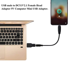 Đầu chuyển nguồn USB sang chân tròn DC 5.5x2.1mm - USB AM to 5.5x2.1mm female adapter