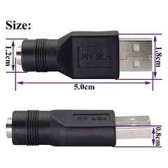Đầu chuyển nguồn USB sang chân tròn DC 5.5x2.1mm - USB AM to 5.5x2.1mm female adapter