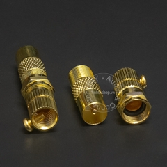 Chuôi vặn đầu cắm jack anten TV 9.5mm thẳng đồng mạ vàng - TV Connector 9.5mm TV Plug