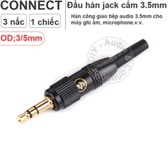 Jack 3.5mm vặn ren cho Bộ đàm Máy ghi âm Bộ thu microphone - 3.5mm stereo jack solder with screw thread to Voice Recorder Walkie talkie Wireless receiver microphone
