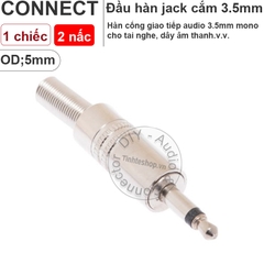 Đầu hàn giắc 3.5mm 3 cực stereo 1 chiếc OD5mm - Soldering spring-loaded stereo 3.5mm jack