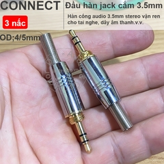Đầu hàn 3.5 vặn ren cho tai nghe kiểm âm Tai nghe trùm đầu - DIY threaded 3.5mm stereo plug for monitor headphones