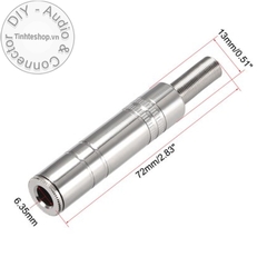 Đầu hàn jack 6.5mm cái stereo/mono chuôi lò xo OD6mm