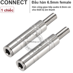 Đầu hàn jack 6.5mm cái stereo/mono chuôi lò xo OD6mm
