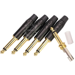 Đầu hàn jack 6ly mono 1 chiếc - Mono 6.35mm mono jack plug gold 24K
