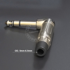 Đầu hàn jack 6ly stereo cong bẻ góc mạ nickel OD5-6.5mm - 6.35mm stereo jack plug