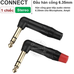 Đầu hàn jack 6.5mm stereo 1 chiếc - 6.5mm stereo jack plug gold 24K