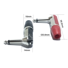 Đầu hàn jack 6 ly cong mono OD8mm 1 chiếc - 6.35mm male mono solder angle