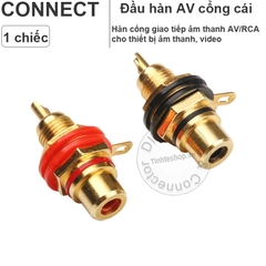Jack hàn AV vào vỏ thùng 1 chiếc - Female RCA terminal for soldering to the enclosure of the Amplifier Speaker etc.
