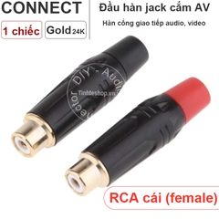 Đầu hàn cổng AV cái - RCA AV female solder connectors OD6mm 1 chiếc