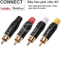 Đầu hàn AV đực - RCA/AV solder connector gold 24K Jiasound 603GB OD6mm 1 chiếc