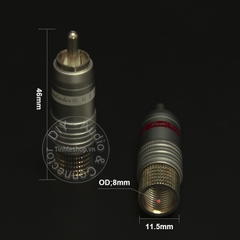 Đầu hàn AV mạ bạc OEM CMC OD8mm - AV/RCA silver plated connector 1 chiếc
