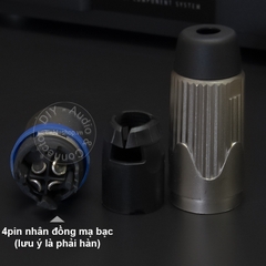 Jack cắm loa Speakon cổng cái 4 pin nhân đồng mạ bạc 1 chiếc - Speakon female solder connector 4pin