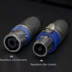 Jack loa Speakon 4 pin chân đồng mạ bạc 1 chiếc dạng hàn - Speakon 4-pin female speaker jack with tin solder silver-plated copper core
