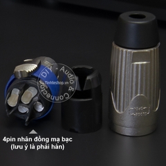Jack loa Speakon 4 pin chân đồng mạ bạc 1 chiếc dạng hàn - Speakon 4-pin female speaker jack with tin solder silver-plated copper core