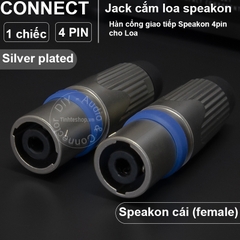 Jack loa Speakon 4 pin chân đồng mạ bạc 1 chiếc dạng hàn - Speakon 4-pin female speaker jack with tin solder silver-plated copper core