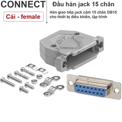 Đầu hàn kèm vỏ ốp DB15 cái - Vỏ ốp đầu hàn jack D-SUB 15pin DB15 cái OD10mm