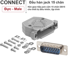 Đầu hàn kèm vỏ ốp DB15 cái - Vỏ ốp đầu hàn jack D-SUB 15pin DB15 cái OD10mm