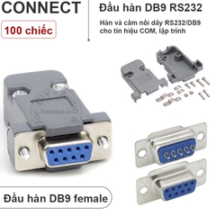 Đầu hàn DB9 RS232 đực kèm vỏ ốp 1 chiếc