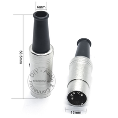 Đầu hàn midi 5 chân đực OD6mm - Jack midi 5pin