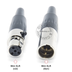 Đầu hàn jack mini XLR 4pin đực OD5mm - 4pin mini XLR male solder connector