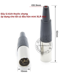 Đầu hàn jack mini XLR 4pin đực OD5mm - 4pin mini XLR male solder connector
