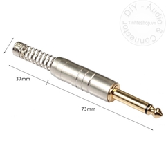 Đầu hàn jack 6.5mm mono mạ vàng chuôi lò xo OD 6mm