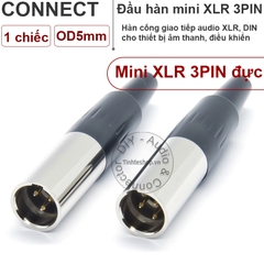 Jack mini XLR đực vuông góc - 90 degree mini XLR audio plug
