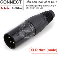 Đầu hàn XLR đực 3 pin nhân đồng mạ vàng Jiasound YM003BG - XLR 3 pin male solder connector