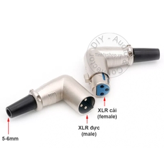 Jack XLR cái vuông góc OD6mm - XLR female connector jack plug