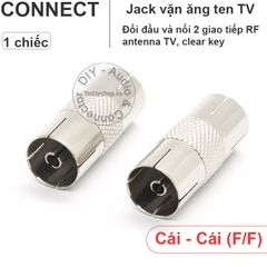 Đầu nối 2 cổng cái giắc cắm ăng ten TV - PAL anten TV female connector