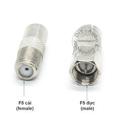 Đầu đổi RF F5 đực ra cổng anten TV 9.5mm đực cho clear key - F5 male to PAL TV 9.5mm male connectors