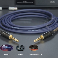 Dây jack 6 ly 2 đầu mono cắm cho Ghita Micro Mixer DIY 0.5 đến 10 mét - 6.35mm TS cable