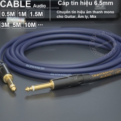 Dây jack 6 ly 2 đầu mono cắm cho Ghita Micro Mixer DIY 0.5 đến 10 mét - 6.35mm TS cable