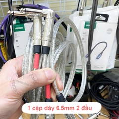 Cặp dây jack 6 ly mono R-L cắm từ Mixer DAC Soundcard sang Loa