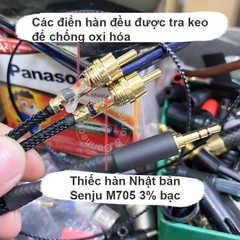 Cáp 3.5 ra 2 đầu bông sen chuyển âm thanh từ Laptop Smartphone DAC sang 2 loa 2 bên
