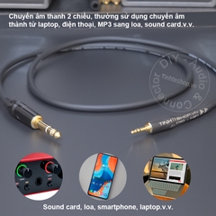 Cáp 3.5 sang 6.5 stereo DIY 0.5 mét đến 10 mét - 3.5mm to 6.5mm audio cable