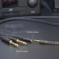 Cáp gộp 2 jack 6 ly mono sang 3.5 stereo DIY 0.2 đến 5 mét - 3.5mm female to 2 6.5mm mono