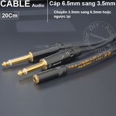 Cáp chia jack 6 ly ra 2 cổng 3.5 - 6.5mm stereo audio cable to 2 female 3.5mm ports