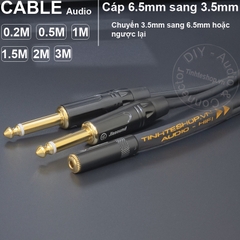 Cáp gộp 2 jack 6 ly mono sang 3.5 stereo DIY 0.2 đến 5 mét - 3.5mm female to 2 6.5mm mono