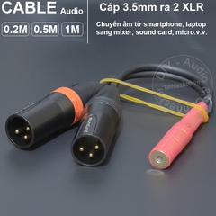 Dây 3.5 sang 2 đầu canon đực chuyển âm thanh từ Laptop Smartphone sang Loa kiểm âm Mixer - 3.5mm to 2 XLR male cable