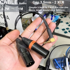 Dây 2 đầu canon đực sang 3.5mm chuyển tín hiệu cho Micro Mixer Sound card.v.v. - 3.5mm male to 2 XLR male cable