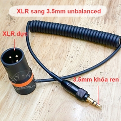 Cáp 3.5 khóa ren sang canon đực cắm micro không dây Azden Boya Saramonic vào Máy quay phim Mixer