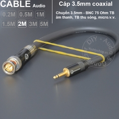 Dây 3.5 sang BNC cho Thiết bị âm thanh TB thu sóng Radio Camera DIY - 75 Ohm 1/8 to BNC Q9 Coaxial Cable