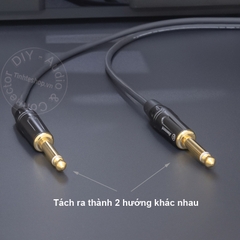 Cáp gộp 2 jack 6 ly mono sang 3.5 stereo DIY 0.2 đến 5 mét - 3.5mm female to 2 6.5mm mono