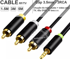 Dây 3.5 ra 3 đầu hoa sen AV cắm cho TV box TV Đầu DVD dài 1.5 mét đến 5 mét