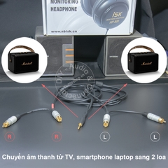 Dây 3.5 sang 4 đầu hoa sen chuyển âm thanh cho 2 loa rời