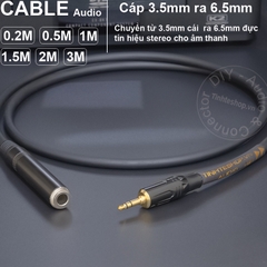 Cáp 3.5 sang 6.5 DIY 0.2 đến 5 mét - 3.5mm male to 6.5mm female cable