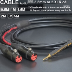Cáp 3.5 sang 2 canon cái DIY chuyển từ Laptop Smartphone ra Mixer Loa Sound card - 3.5mm to 2 XLR female cable